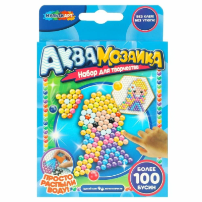 МУЛЬТИ АРТ набор д/творчества аквамозаика милая принцесса 100 бусин AB-100PRINC1
